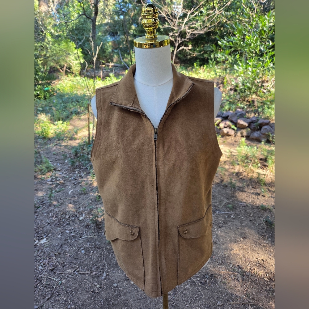 Lauren‎ Ralph Lauren Womens Country Western Cowgirl Brown Suede Vest